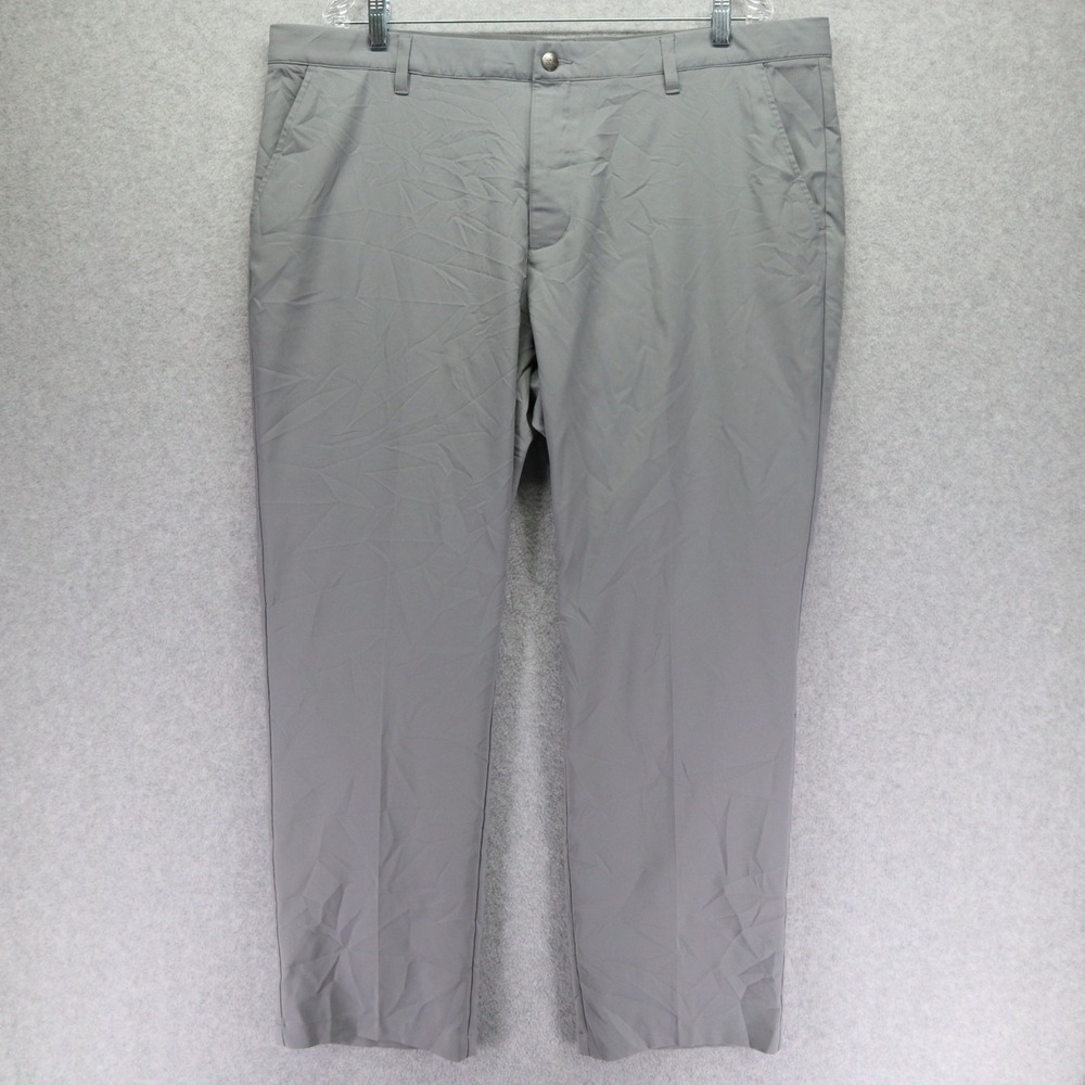 Adidas Pants Mens 40x30‎ Performance Golf Chino Stretch Flex Flat Front Gray